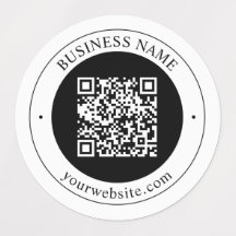 QR Code with Business Name Editable Circular Text