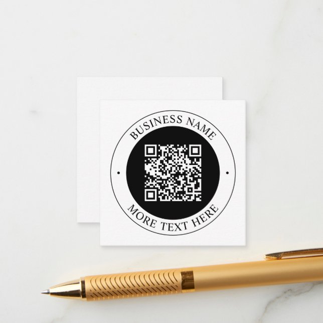 QR Code with Business Name Editable Circular Text Enclosure Card (Front/Back In Situ)