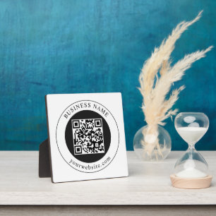 QR Code with Business Name Editable Plaque