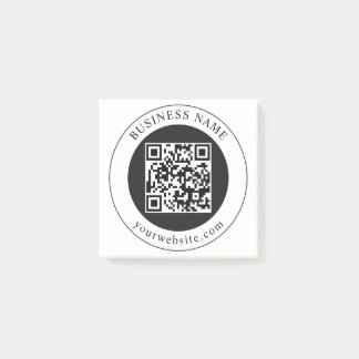 QR Code with Business Name Editable Post-it Notes