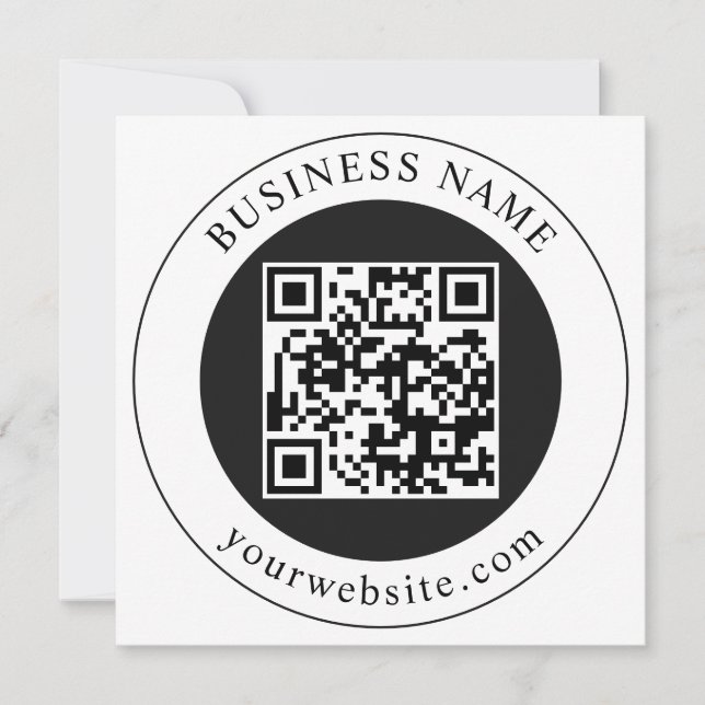 QR Code with Business Name Editable Save The Date (Front)