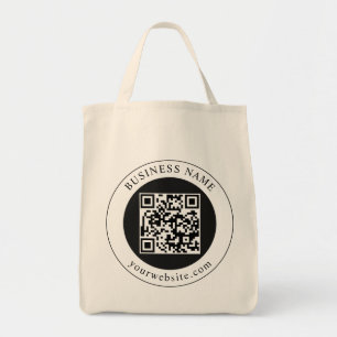 QR Code with Business Name Editable Tote Bag