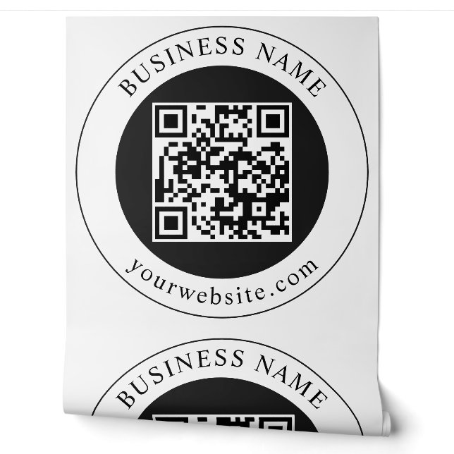 QR Code with Business Name Editable Wallpaper (Unrolling)