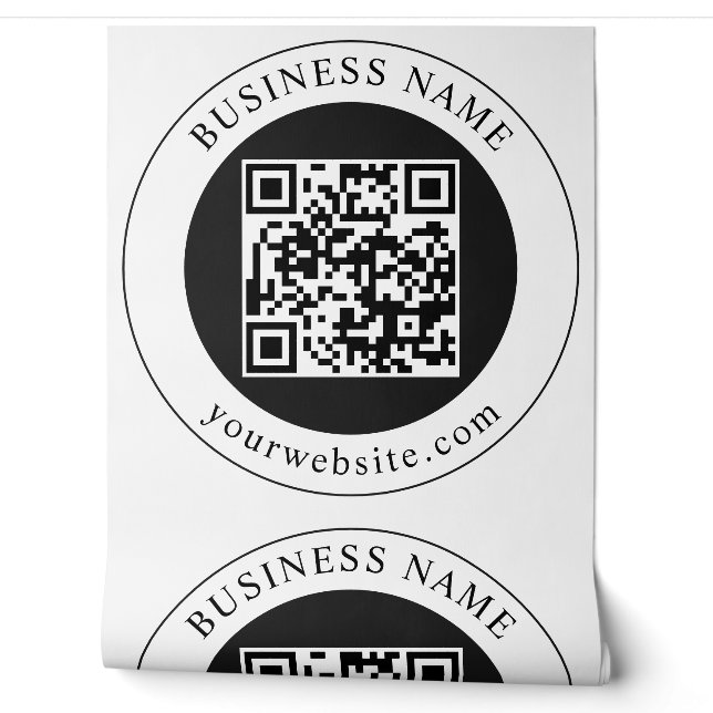 QR Code with Business Name Editable Wallpaper (Unrolling)