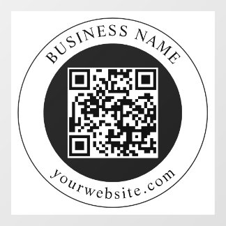 QR Code with Business Name Editable Window Cling