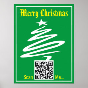 QR Code with Christmas Greeting on a Poster