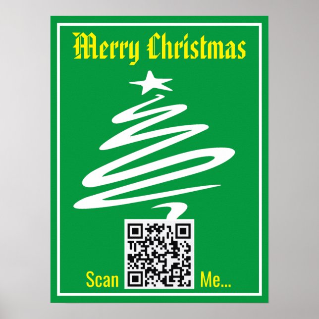 QR Code with Christmas Greeting on a Poster (Front)