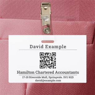 QR Code with Name & Business Badge