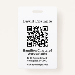 QR Code with Name & Business Badge