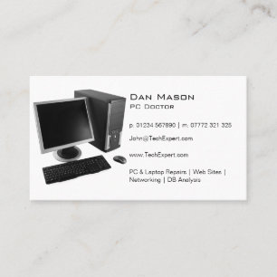 QR Code with Professional Elegant Computer Repair Business Card