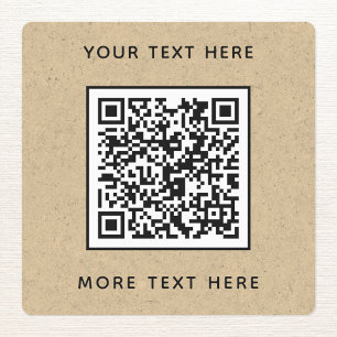 QR Code With Text Brown Paper Business