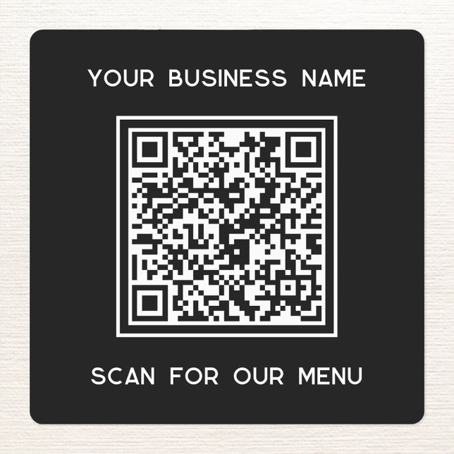 QR Code With Text Business Scan for Menu (Small business menu QR code and text sticker)
