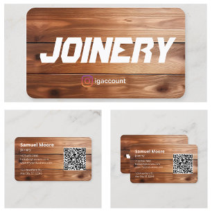 QR Code Woodworking Joinery Business Card