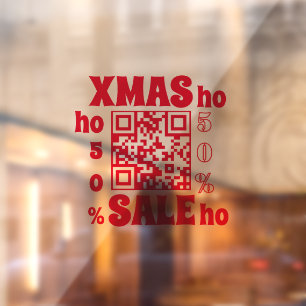 QR Code XMAS SALES ho ho ho 50% Window Cling