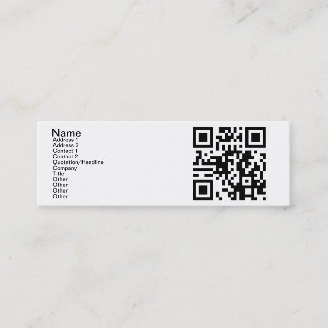 QR Code - Yes, I am Single! Mini Business Card (Front)