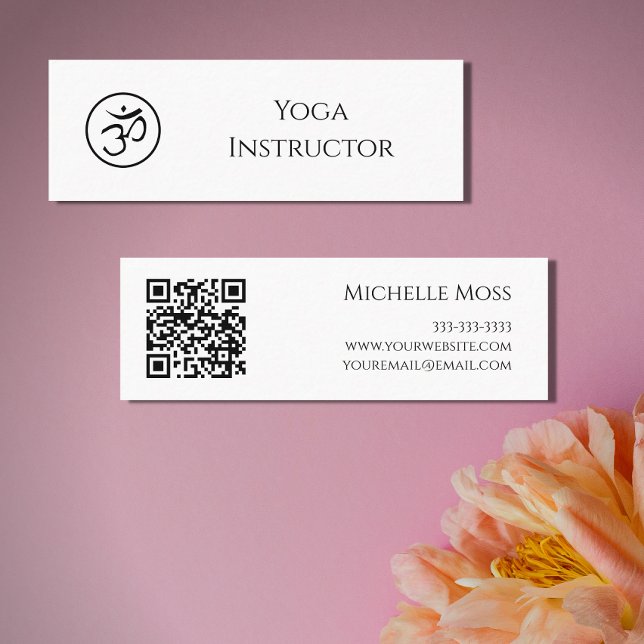 QR code Yoga Instructor Om Symbol  Mini Business Card (Creator Uploaded)