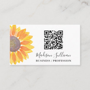 QR Code Your Business Or Profession Sunflower  Card