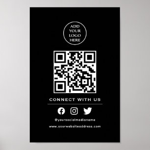 QR Code Your Logo Follow Scan To Connect With Us Poster
