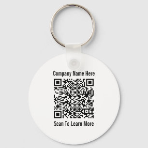 QR Code Your Logo Here 2-Sided Business Template Keychain