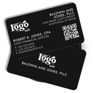 QR Code Your Logo Plain White Generic Design Business Card