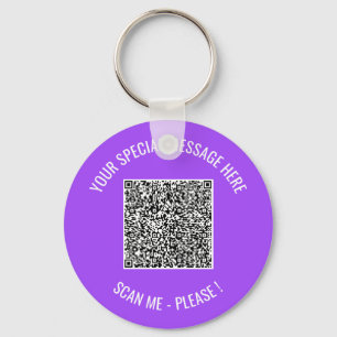 QR Code Your Message Keychain Gift - Choose Colors