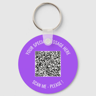 QR Code Your Message Keychain Gift - Choose Colour