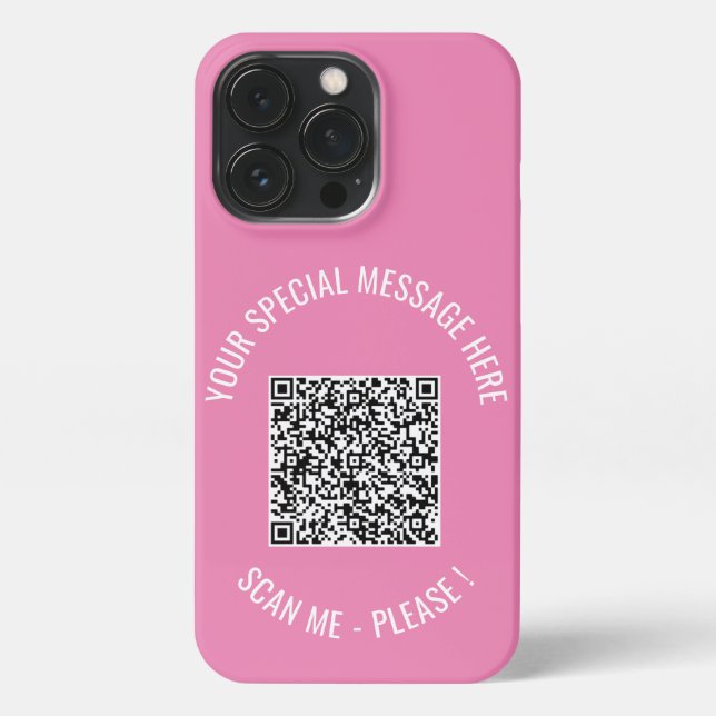QR Code Your Special Message Modern Surprise Gift iPhone Case (Back)