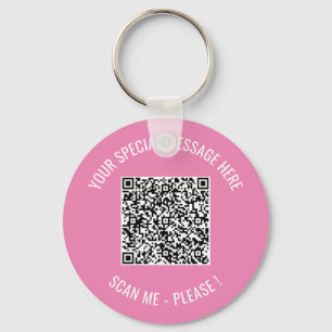 QR Code Your Special Message Modern Surprise Gift  Keychain