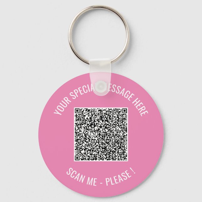 QR Code Your Special Message Modern Surprise Gift  Keychain (Front)