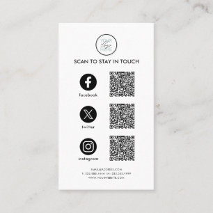 QR Codes & Social Media Links Business Card