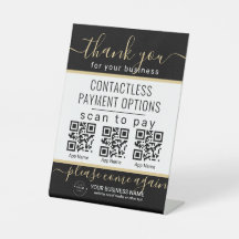 QR Codes Upload & Logo 3 Payment Apps gold & black