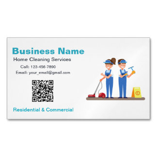 QR Custom Cleaning Service Maid Business Card
