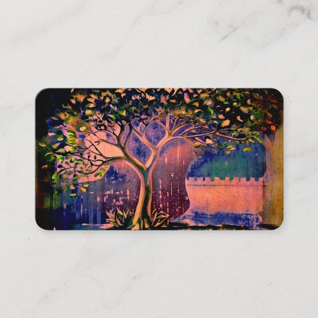 *~* QR Fantasy Ethereal TREE  AP82 Business Card (Front)