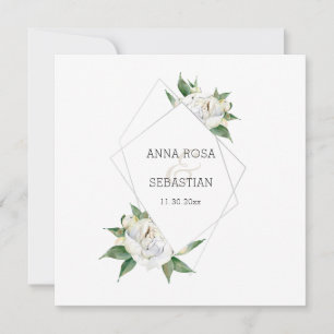 *~* QR Floral RSVP Frame AR15  Peony Wedding Invitation