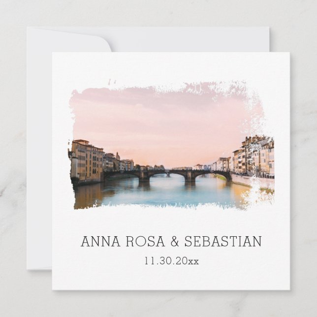 *~* QR Florence Italy Firenze AP12 RSVP Wedding  Invitation (Front)