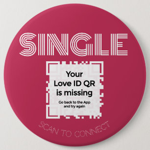 QR - GLAM Collection - "SINGLE" - RED - 6 Inch Round Button