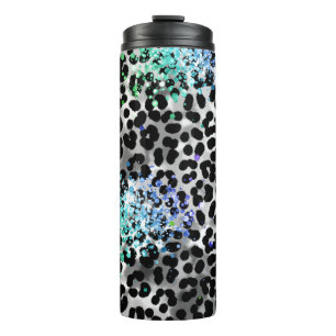 *~* QR Glitter Animal Leopard Spots  pattern Thermal Tumbler