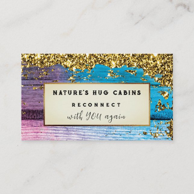 *~*   QR Glitter AP49  Rustic Weathered Wood Business Card (Front)