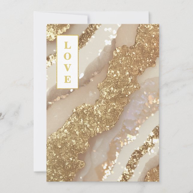 *~  QR Ivory LOVE AR66 RSVP Agate Wedding Invitation (Front)