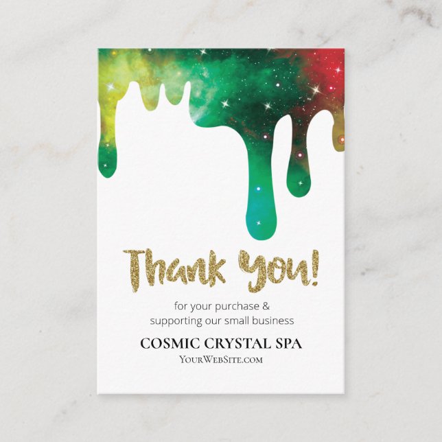 *~* QR LOGO AP8  COSMIC  DRIPS . THANK YOU Review Enclosure Card (Front)