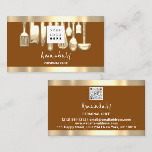 QR Logo Personal Chef Cooking Restaurant Food Business Card
