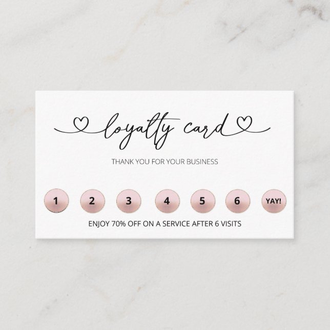 *~* QR LOGO Rewards Hearts Thank you  Loyalty Card (Front)
