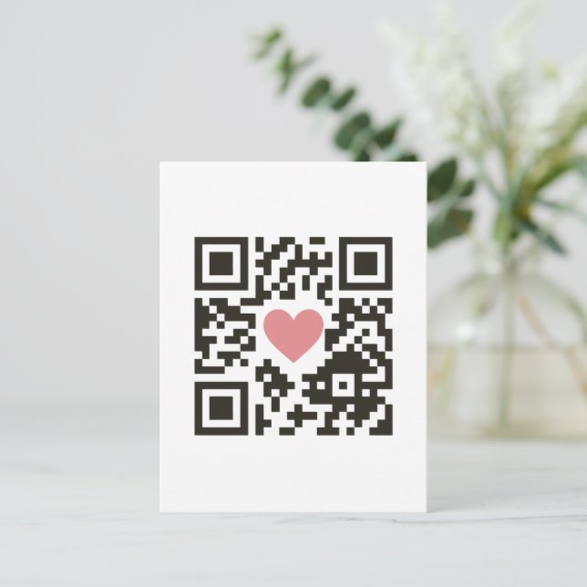 QR Love Code Postcard (Standing Front)