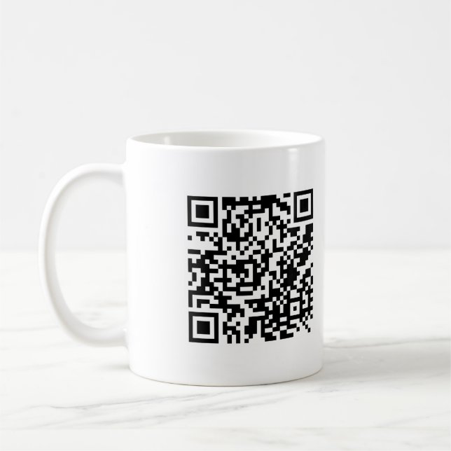 "QR me SAFE" black mug (Left)