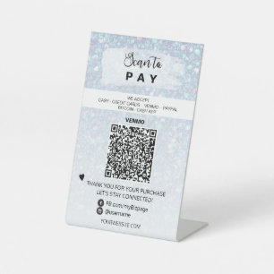 *~* QR PAIEMENT Panneau supérieur Table Tente Piéd