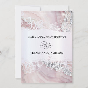 *~* QR Pastel Agate Faire-part de mariage RSVP AR2