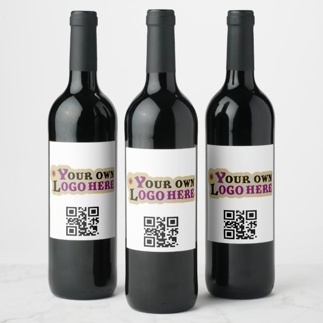 Qr personnalisé et logo Étiquette à vin (Bouteilles)