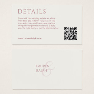 QR Pink & Ivory Gift Registry Enclosure Card