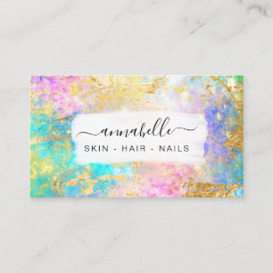 *~* QR Rainbow AP26 Ethereal Gold Glitter OPAL Business Card