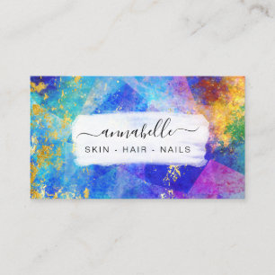 *~* QR Rainbow AP26 Ethereal OPAL Gold Glitter  Business Card